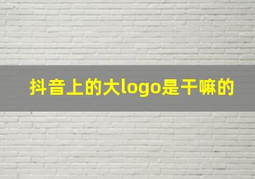 抖音上的大logo是干嘛的