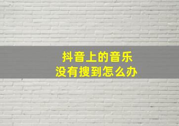 抖音上的音乐没有搜到怎么办