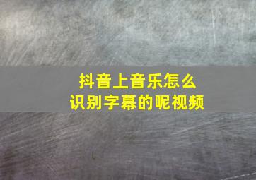 抖音上音乐怎么识别字幕的呢视频