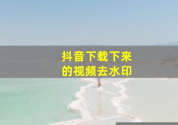 抖音下载下来的视频去水印