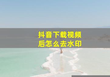 抖音下载视频后怎么去水印