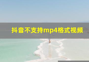 抖音不支持mp4格式视频