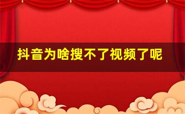 抖音为啥搜不了视频了呢