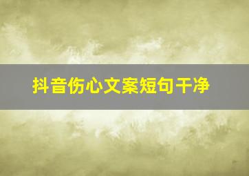 抖音伤心文案短句干净