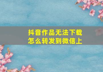 抖音作品无法下载怎么转发到微信上