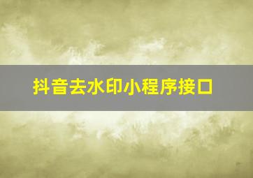 抖音去水印小程序接口