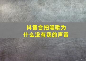 抖音合拍唱歌为什么没有我的声音