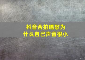 抖音合拍唱歌为什么自己声音很小