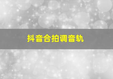 抖音合拍调音轨