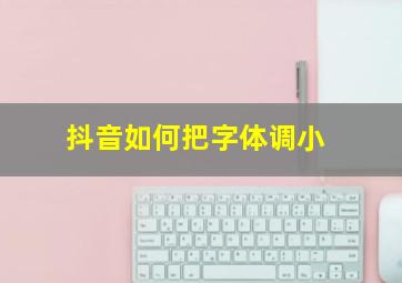 抖音如何把字体调小