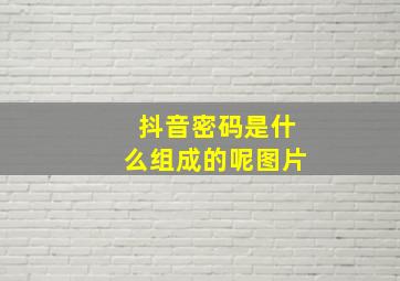 抖音密码是什么组成的呢图片