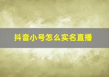 抖音小号怎么实名直播