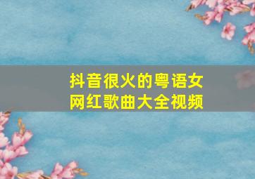 抖音很火的粤语女网红歌曲大全视频