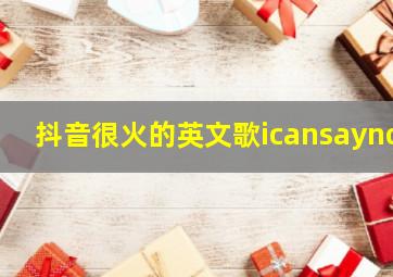 抖音很火的英文歌icansayno