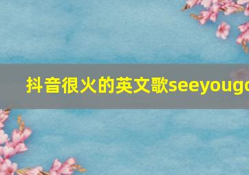 抖音很火的英文歌seeyougo