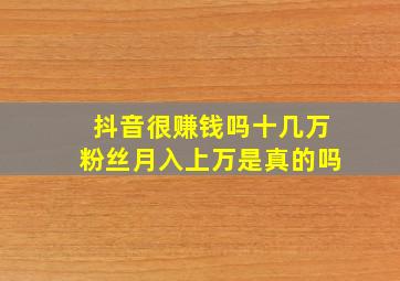 抖音很赚钱吗十几万粉丝月入上万是真的吗