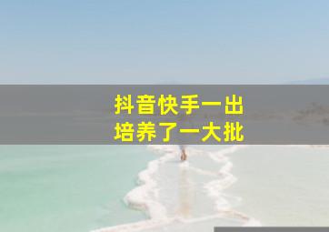 抖音快手一出培养了一大批