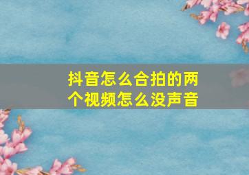 抖音怎么合拍的两个视频怎么没声音