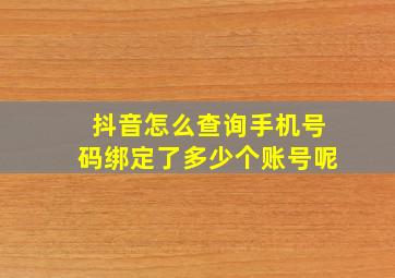 抖音怎么查询手机号码绑定了多少个账号呢