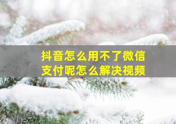 抖音怎么用不了微信支付呢怎么解决视频