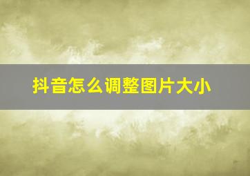 抖音怎么调整图片大小