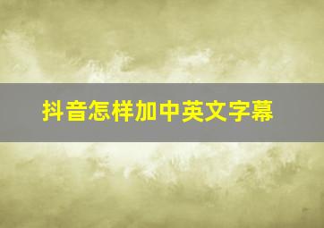 抖音怎样加中英文字幕