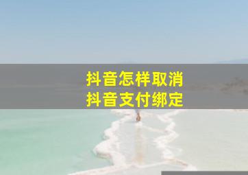 抖音怎样取消抖音支付绑定