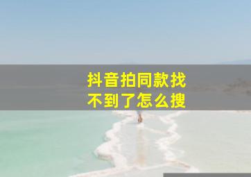 抖音拍同款找不到了怎么搜