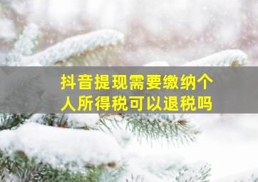 抖音提现需要缴纳个人所得税可以退税吗