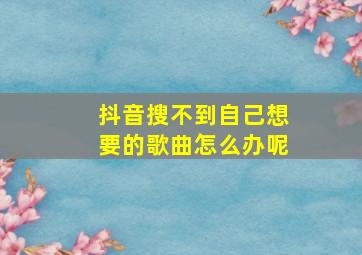 抖音搜不到自己想要的歌曲怎么办呢