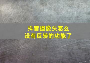 抖音摄像头怎么没有反转的功能了