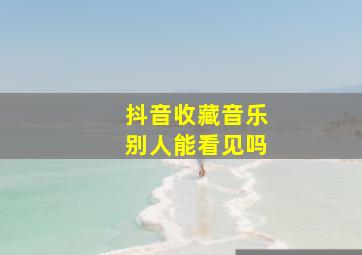 抖音收藏音乐别人能看见吗