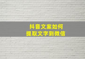 抖音文案如何提取文字到微信