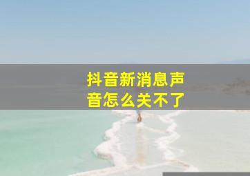 抖音新消息声音怎么关不了