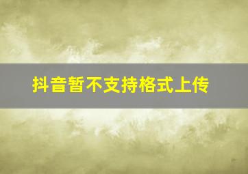 抖音暂不支持格式上传