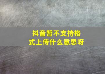 抖音暂不支持格式上传什么意思呀