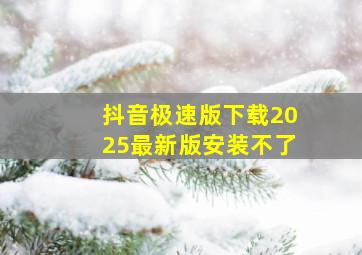 抖音极速版下载2025最新版安装不了