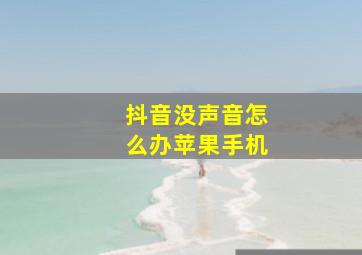 抖音没声音怎么办苹果手机