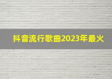 抖音流行歌曲2023年最火