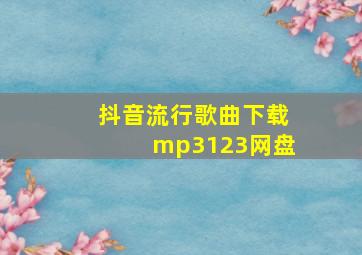 抖音流行歌曲下载mp3123网盘