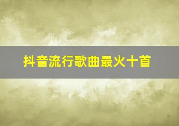 抖音流行歌曲最火十首