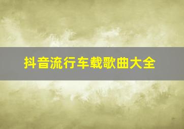 抖音流行车载歌曲大全