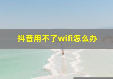 抖音用不了wifi怎么办