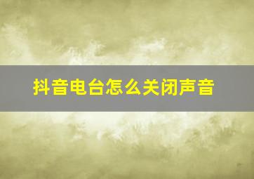 抖音电台怎么关闭声音