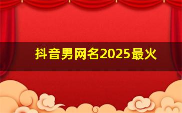 抖音男网名2025最火