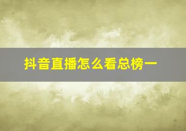 抖音直播怎么看总榜一