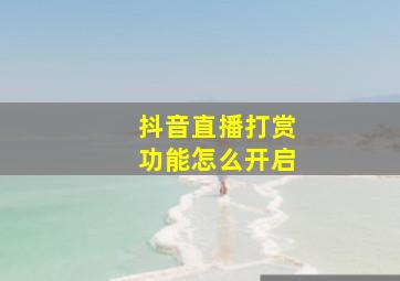 抖音直播打赏功能怎么开启