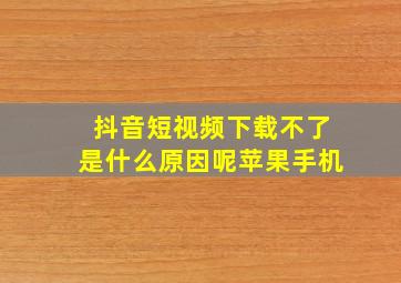 抖音短视频下载不了是什么原因呢苹果手机