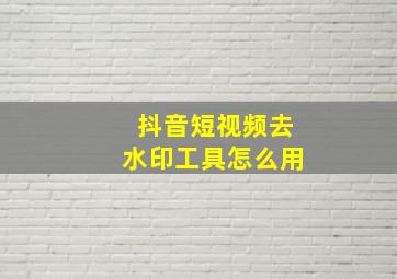 抖音短视频去水印工具怎么用