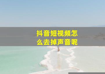 抖音短视频怎么去掉声音呢